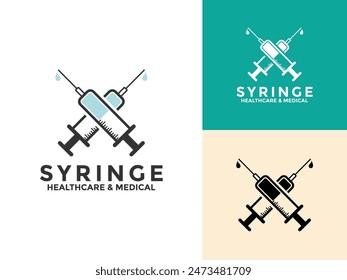 Spritzen-Logo-Icon-Set Vektorgrafik Design Vorlage, Injektions-Icon Vektorgrafik