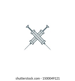 Syringe Logo - Minimalist Syringe Icon For Hospital Treatment