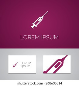 Syringe Logo Template Icon Design Elements With Business Card  