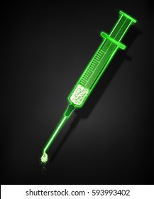 Syringe, medical background.Vector illustration.