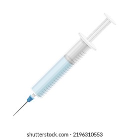 Syringe as Medical Device for Injection and Infuse Intravenous Therapy Vector Illustration