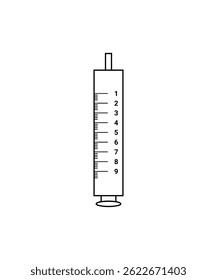 Syringe Medical Injection Equipment Line Vector 