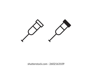 Syringe medical injection icon outline and solid Vector