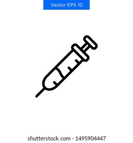 Syringe Medical Simple Icon Vector