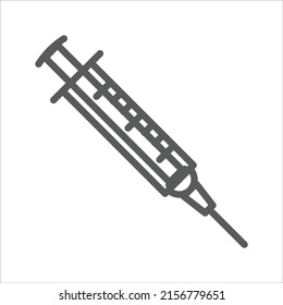 syringe medical simple line icon