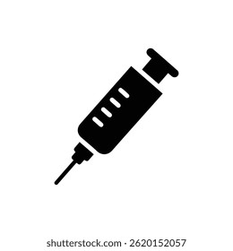 Syringe medical tool pointing down icon, symbolizing healthcare and medical procedures