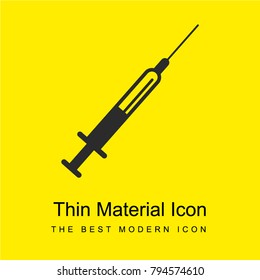 Syringe with medication bright yellow material minimal icon or logo design