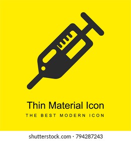 Syringe with medicine bright yellow material minimal icon or logo design