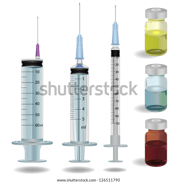 Syringe Medicine Vials Vector Illustration Stock Vector Royalty Free