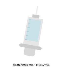 Syringe. Medicine syringe. White background. Vector illustration.