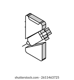 syringe and mobile phone isometric icon vector. syringe and mobile phone sign. isolated symbol illustration