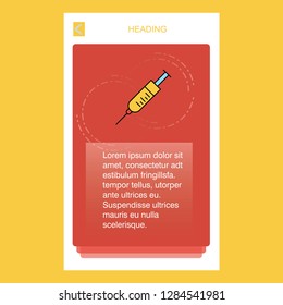 Syringe  mobile vertical banner design design. Vector