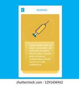 Syringe mobile vertical banner design design. Vector