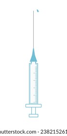 Syringe with needle cartoon icon. Vector illustration of vaccination injection, isolate on a white background.