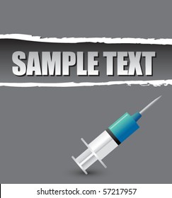 syringe needle gray ripped template