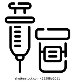 Syringe and Needle Icon illustration, for web, app, infographic, etc