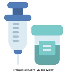 Syringe and Needle Icon illustration, for web, app, infographic, etc