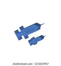 Syringe needle isometric left top view 3D icon