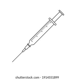 Syringe with needle, Vaccine injection vector icon