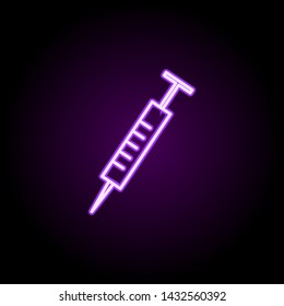 syringe neon icon. Elements of web set. Simple icon for websites, web design, mobile app, info graphics