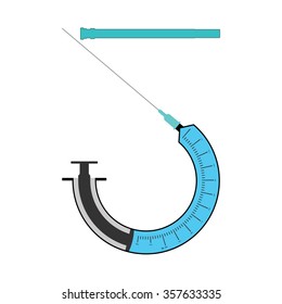 Syringe number "5" isolated on white background, Eps10 vector format