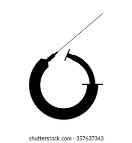 Syringe number "6" isolated on white background, Eps10 vector format