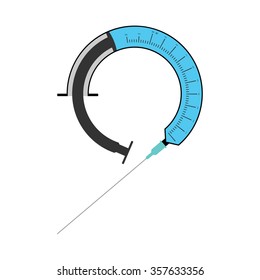 Syringe number "9" isolated on white background, Eps10 vector format