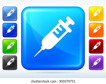 Syringe on Blue Square Button