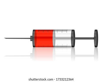 Syringe on a white background. Vector illustration.