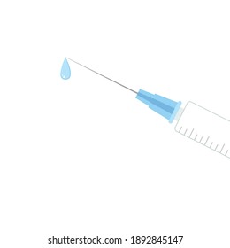 Syringe on white background. vector. Vaccine vector.