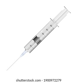 Syringe on a white background. Vector illustration.