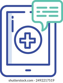 Syringe outline color vector illustration