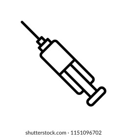 Syringe outline vector icon.