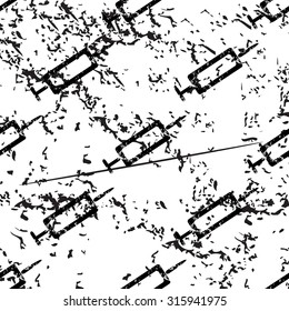 Syringe pattern grunge, black image on white background