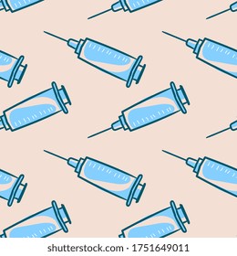 Syringe pattern , illustration, vector on white background