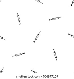 Syringe pattern repeat seamless in black color for any design. Vector geometric illustration