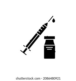 Syringe pen line color icon. Diabetes. Medical equipment concept. Vegan lifestyle. Editable stroke.