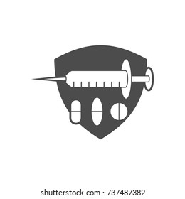Syringe And Pills Logo Element