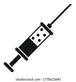 Syringe plastic icon. Simple illustration of syringe plastic vector icon for web design isolated on white background