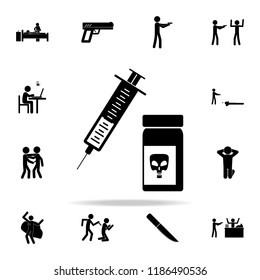 syringe and poison bank icon. Crime icons universal set for web and mobile