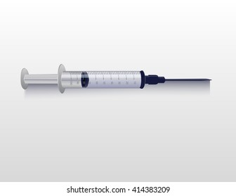Syringe. Realistic Vector with gradients.