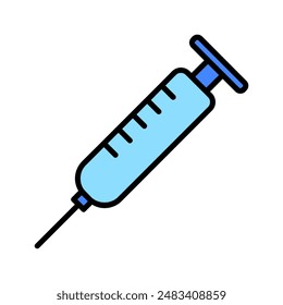 Syringe set icon. Injection, medical tool, vaccination, healthcare, needle, immunization, clinical use, medical supplies, patient care.