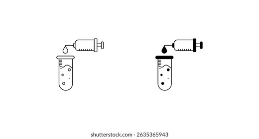 syringe set icon with white background vector stock illustration