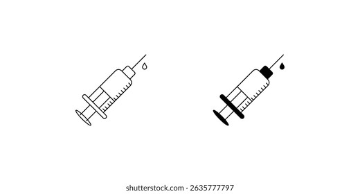 syringe set icon with white background vector stock illustration