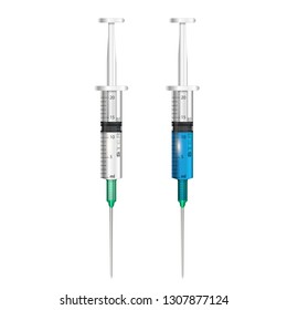 syringe set isolated on white background