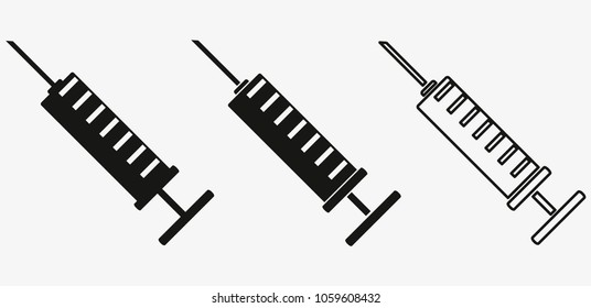 syringe set vector logo on a white background.