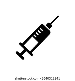 Syringe Side View with Plunger Medical Injection Tool Illustration