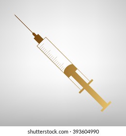 Syringe sign. Flat style icon