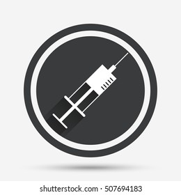 Syringe sign icon. Medicine symbol.