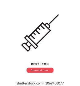 Syringe sign icon vector, medical modern symbol vector illustration for web and mobil app isolated on grey background